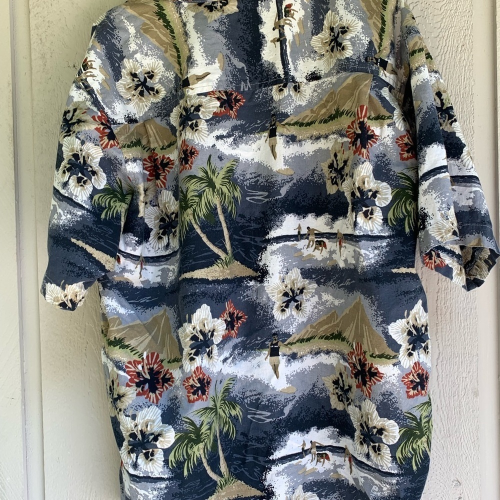 Vintage PCH Tropical Floral Button-Up Shirt Size Large - Picture 5 of 11